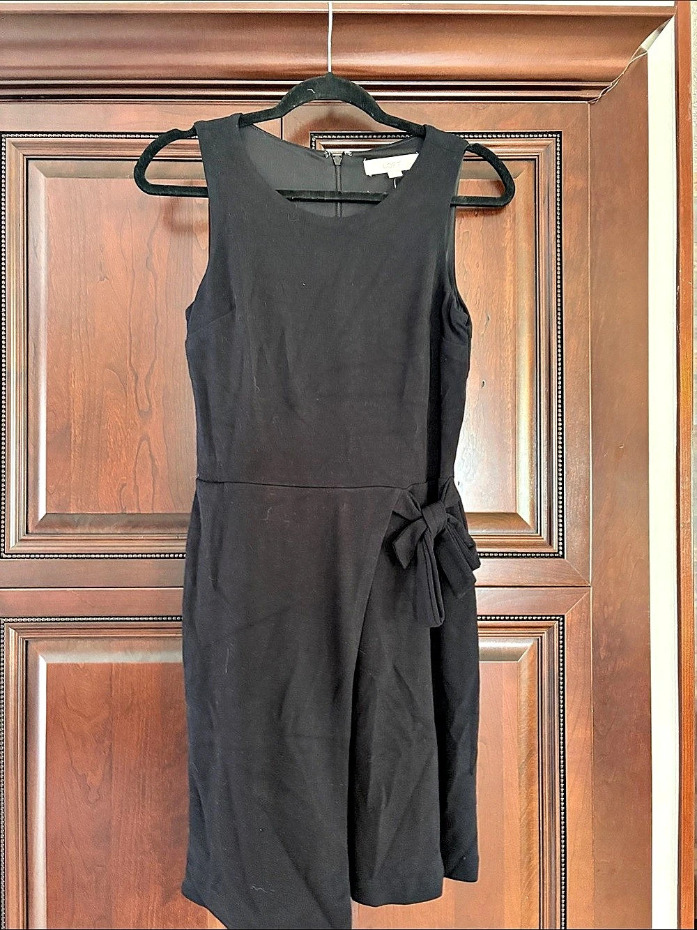 LOFT Petite Pintucked Dress Black 0P